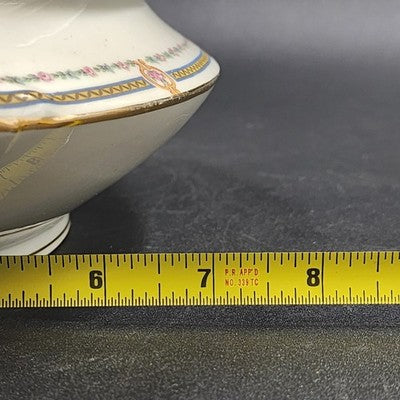 Covered Vegetable Serving Dish Old Abbey Limoges France Antique 12.5" Decorated