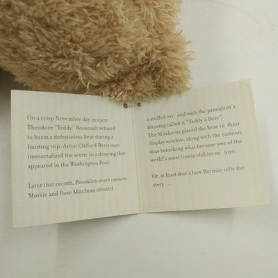 Barnsie in Barnes & Noble Plush Teddy Bear Tan Bow Tie 12" Stuffed Toy Animal
