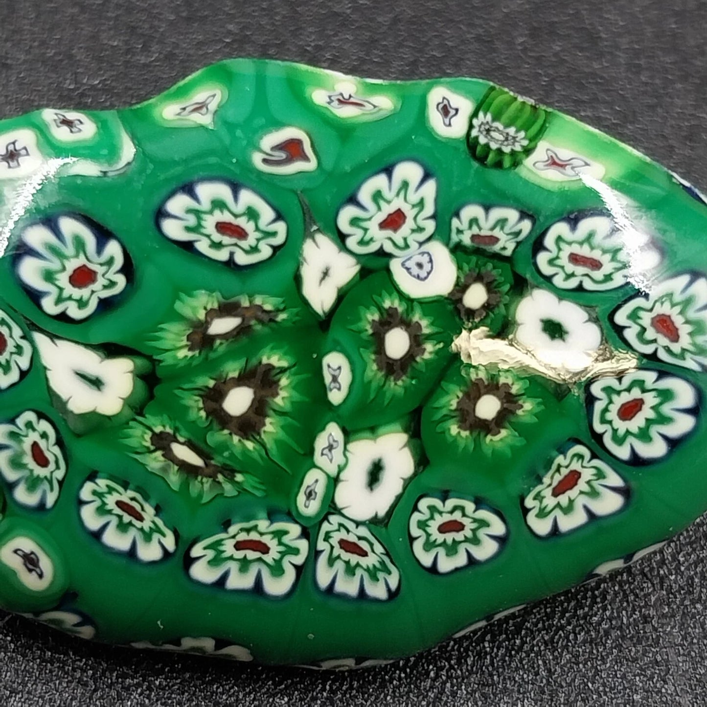 Murano Glass Style Floral Brooch Turquoise Oval Pin Brooch Multicolor Flower