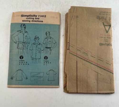Simplicity 7362 Vintage Sewing Pattern Teen Boys and Men Jiffy Shirt 1976 38-40