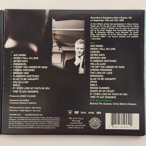 Chris Botti in Boston Audio CD Video DVD By Chris Botti Columbia 88697 45945 2