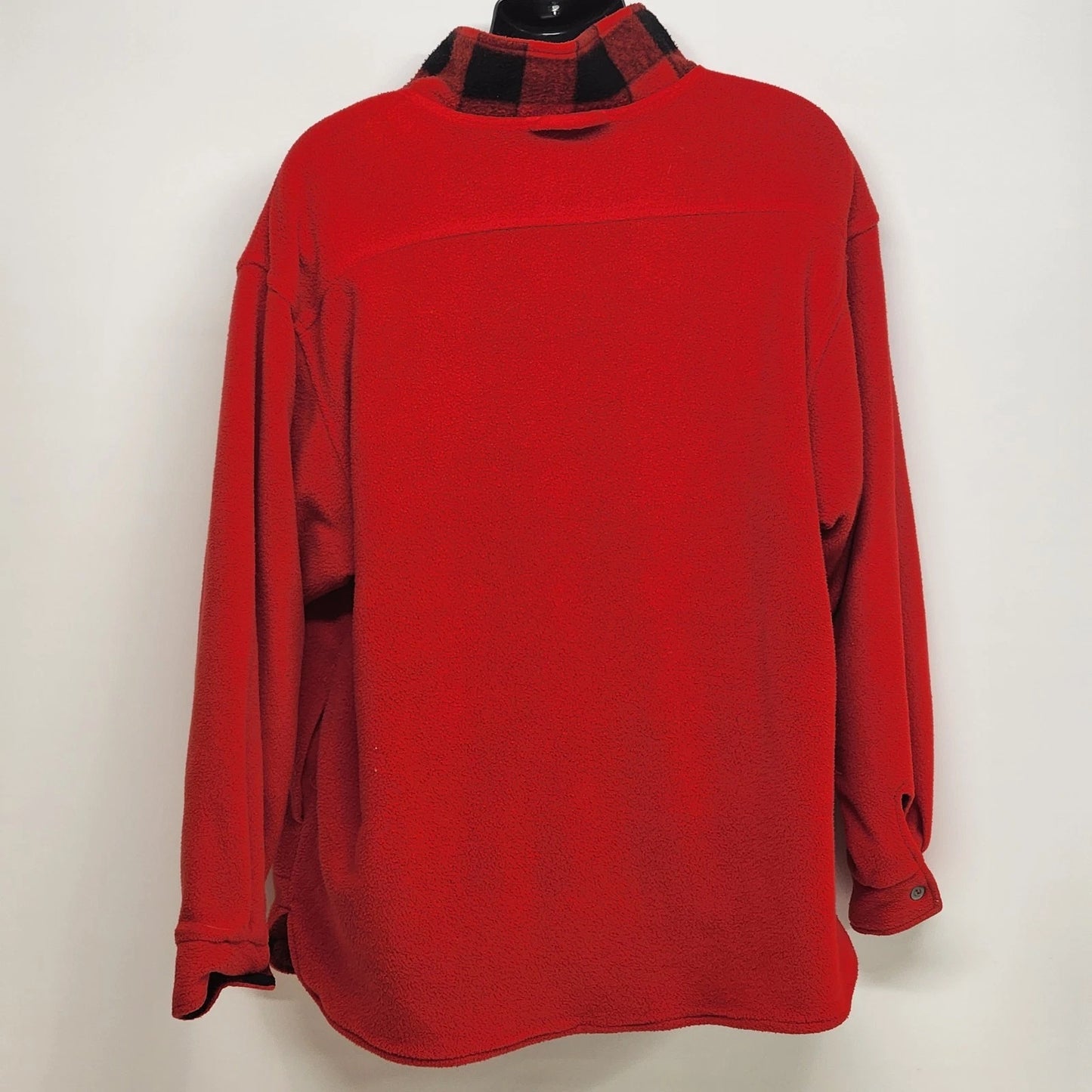 Marlboro Reversible Fleece Pullover Red & Black Plaid Men’s XL Half Zip 90s