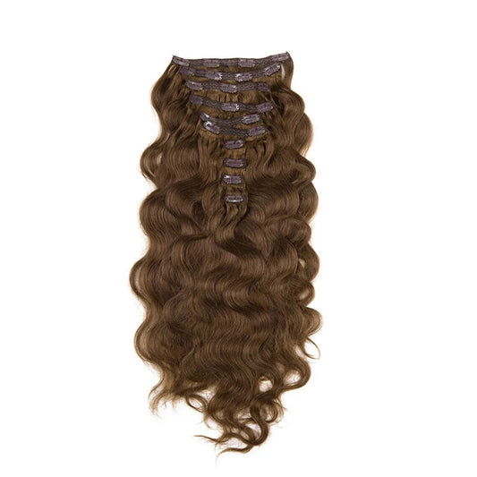 Thick 4 Pcs Light Brown Clip In Hair Extensions Clip In 3 4 clips