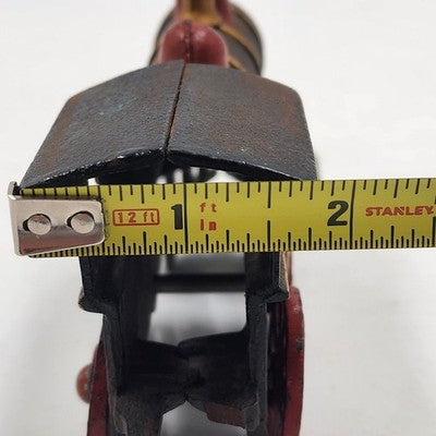 Locomotive Black Train 7.5"x3" Steam Engine 50 Red Wheels Cast Iron Collectible