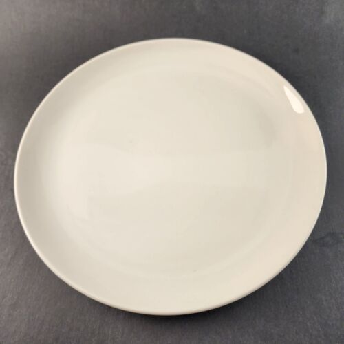Set of 4 Dinner Plates Solid White 10.25" Diameter No Pattern Generic Shiny