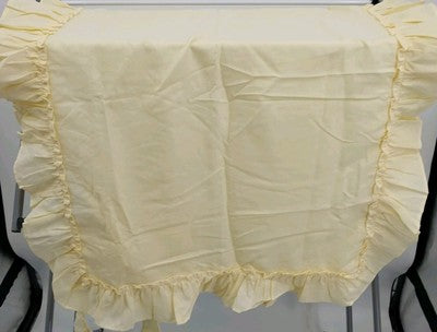 1 Pair Of Cafe Curtain Pale Yellow Ruffled Edge Machine Wash 70% Polyester China