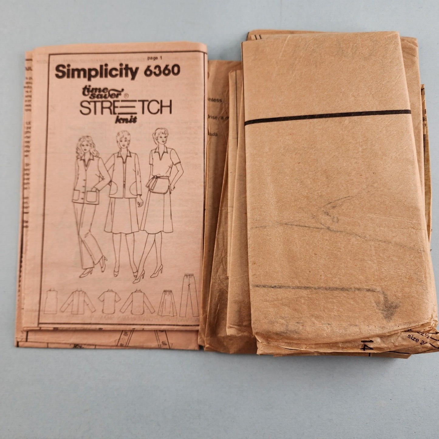 Simplicity 6360 Vintage Sewing Pattern Womens Jacket Vest Top & Pants or Skirt