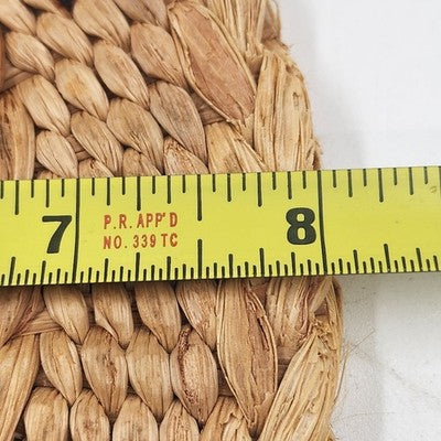 Set 2 Vintage Raffia Woven Round Trivets 8" Boho Kitchen Hot Pads Rustic Decor