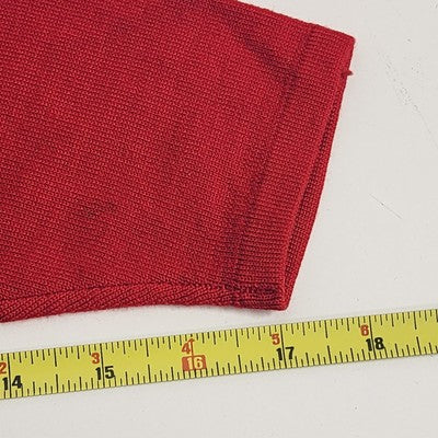 Henri Bendel Red Turtleneck Sweater S 100% Merino Wool Made in Italy Warm Soft