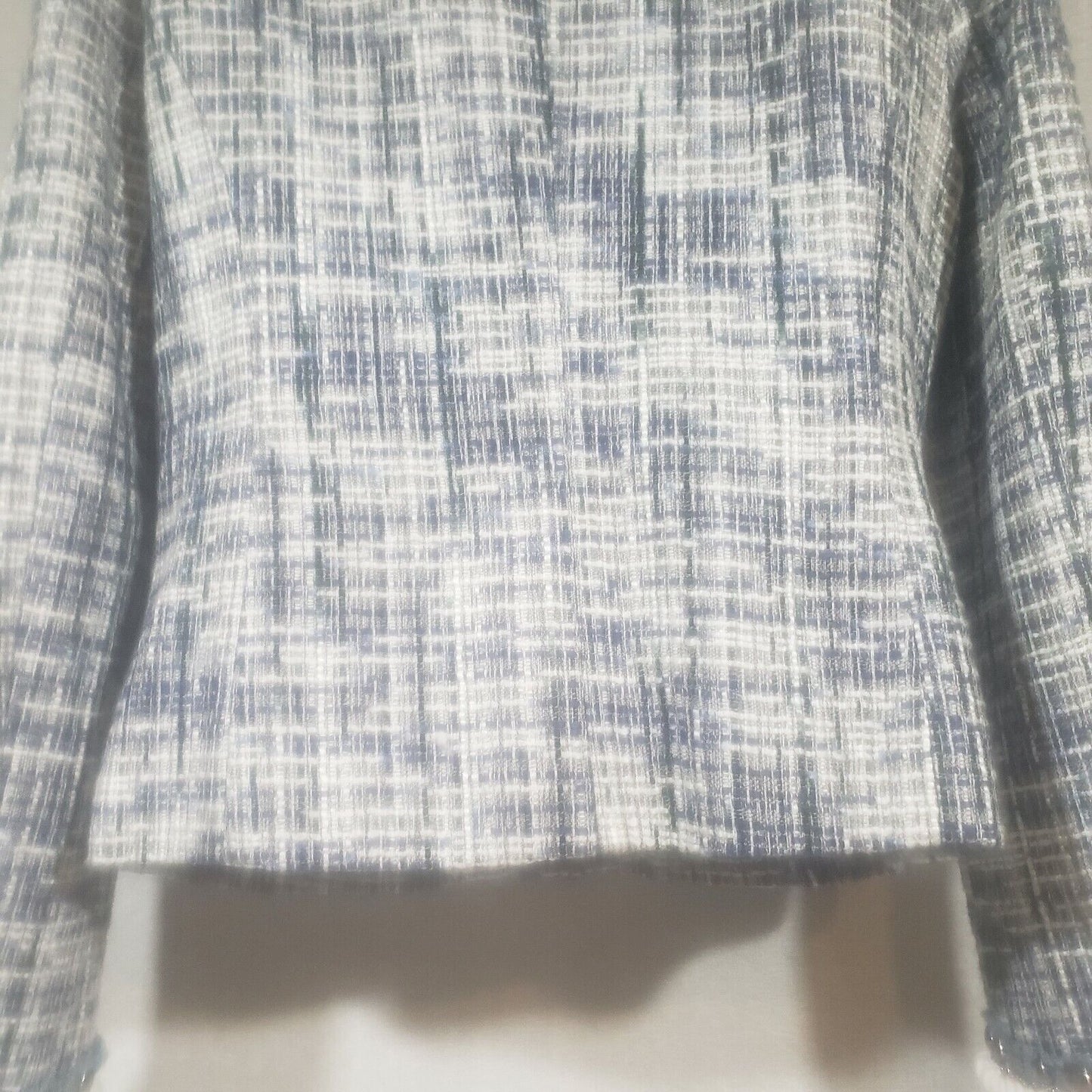 Katherine New York Women's Blue Gray & White Blazer Jacket Large Accented Trim