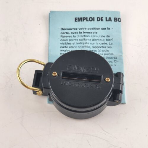Lensatic Compass Pocket Folding Military Hiking Sightseeing with Instruction Pg