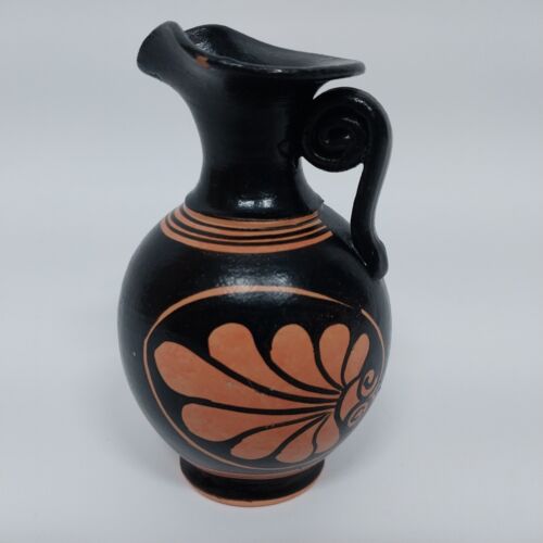 Handmade Red Figure Greek Pottery Pitcher Copy of Classic Period 430-360 BC 5"