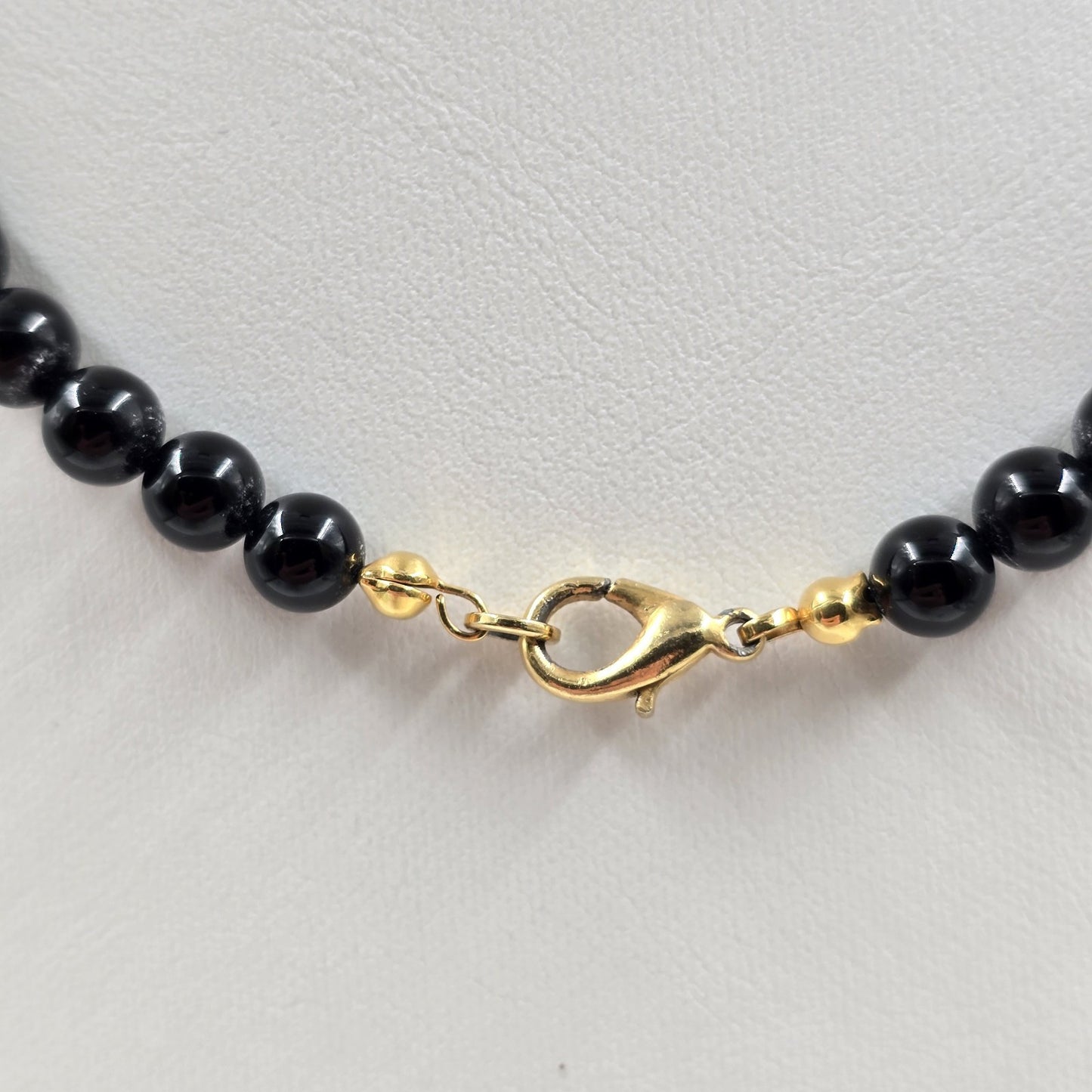 Ribbon Bow Pendant in Black Hematite Elegant Beads Bold Edgy Long Necklace 10" Drop