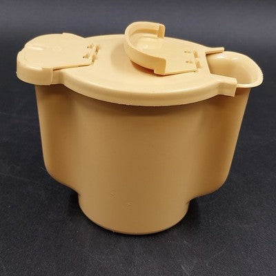 Tupperware Harvest Beige Gold Tupperware Sugar Bowl with Flip Lid 577-10 Vtg USA