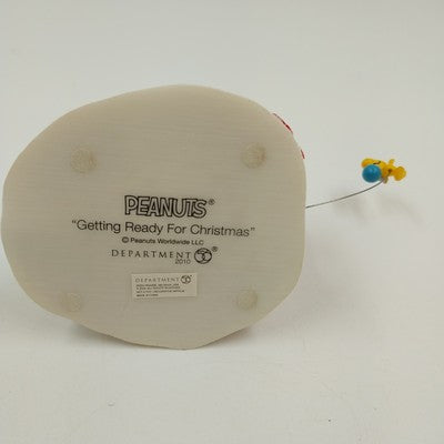 Dept 56 Peanuts "Getting Ready For Christmas" Figurine Snoopy Woodstock Box 3.5"