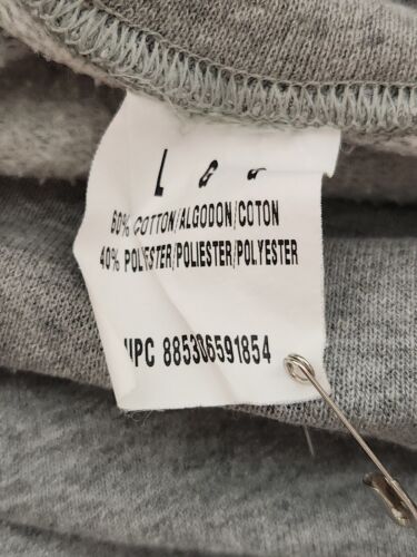 Fruit Of The Loom Gray Crewneck Sweatshirt Men's Large Plain Fleece Ragland