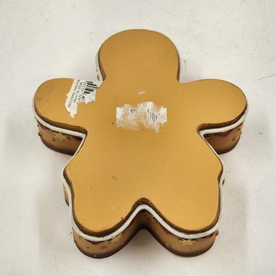 Gingerbread Person Trinket Christmas Ornament Jewelry Box 6.5" x 6" Resin 1995