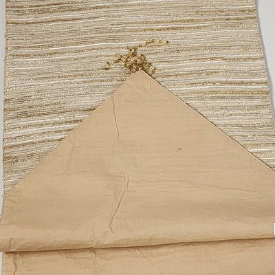 Table Runner Gold White Tradewinds Designer Collection Linen 13x72 Tapered Ends