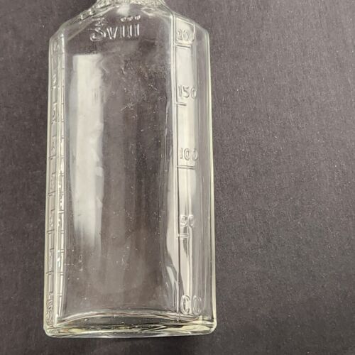 Owens Apothecary Clear Glass Medicine Bottle 3viii Vintage 7" Tall