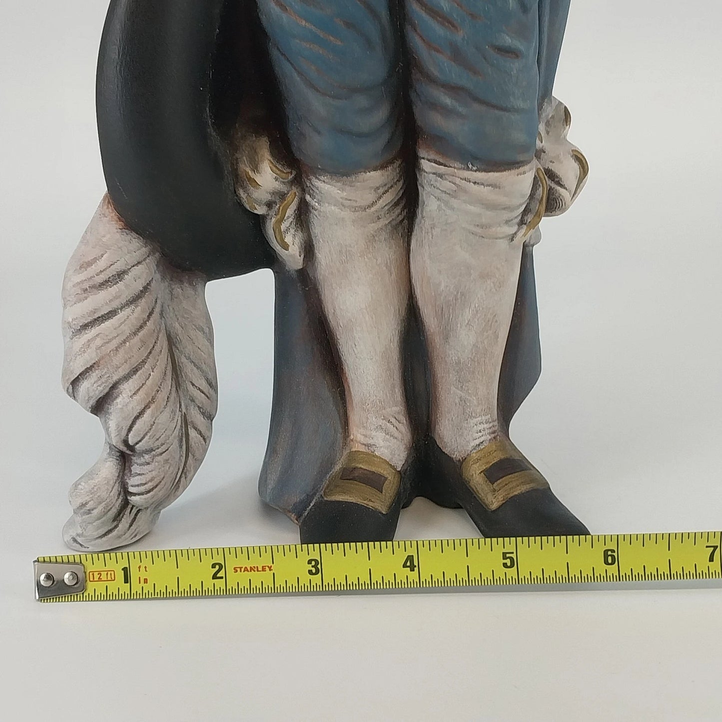 Holland Mold Colonial Boy Figurine Blue Ceramic Hand Painted 17" Vintage