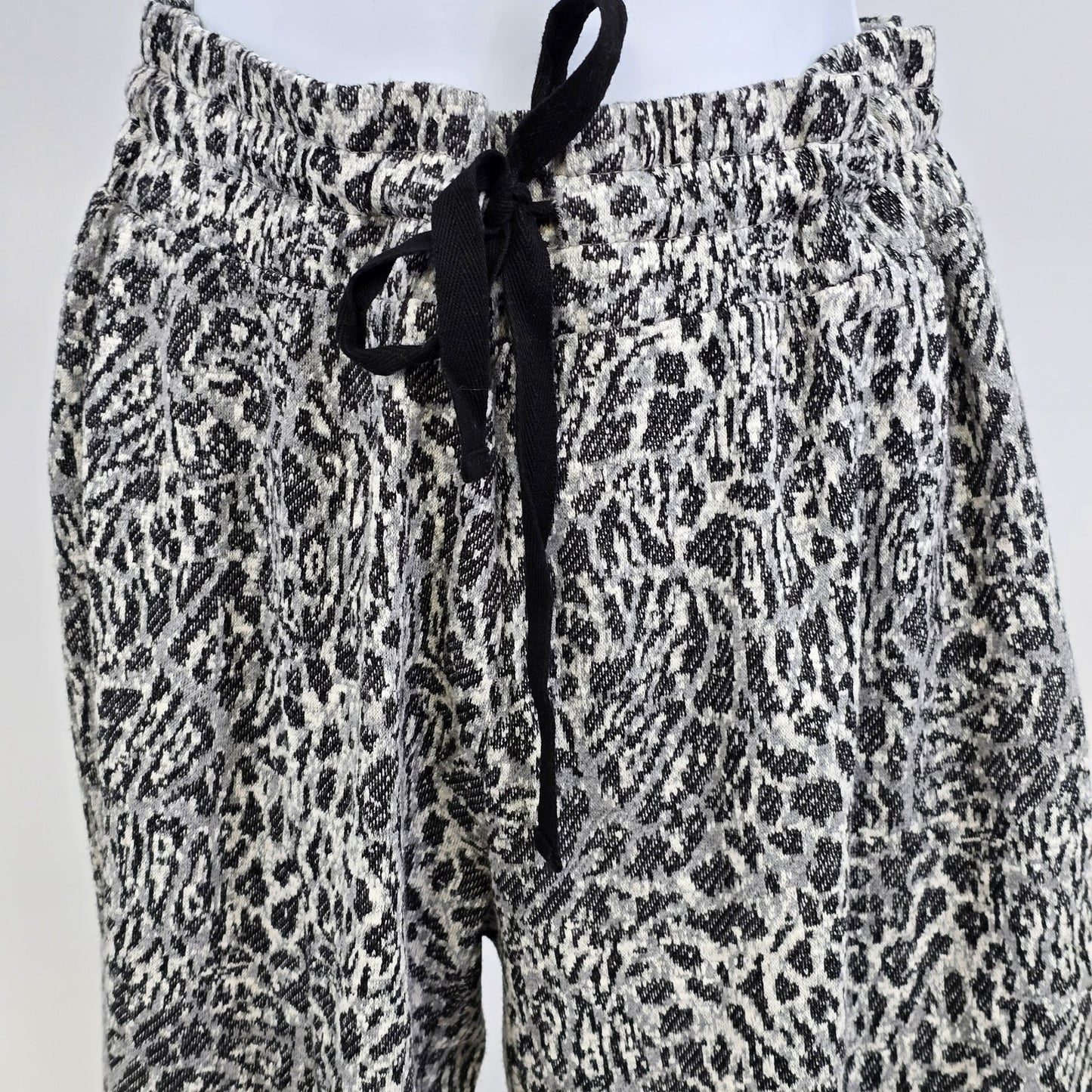 ADY P Women’s Jogger Pants with Contrast Panel in Mono Leopard Print XS China
