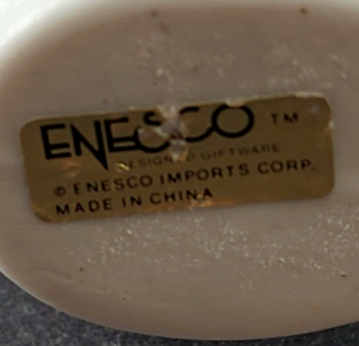 2 Enesco Mini Flower Baskets Trinket Bone China Figurines 2.5" Tall Colorful