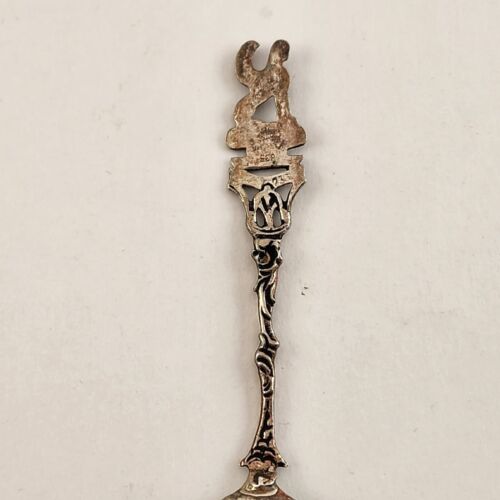 Greek Delphi Sphinx Sterling Silver Baby Spoon Vintage 4½" Long Intricate