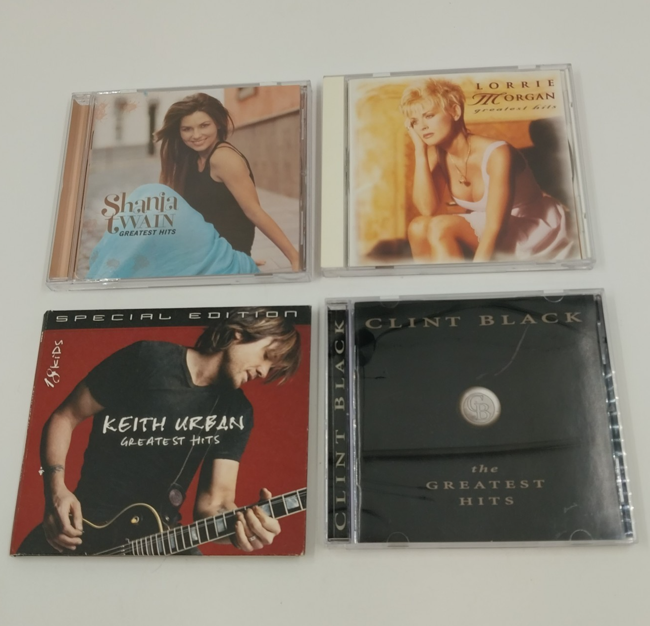 4 Country Greatest Hits CDs Shania Twain Lorrie Morgan Clint Black Keith Urban