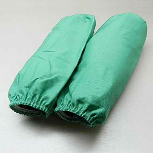 Flame Resistant Welding Sleeves 18" Green Cotton Fabric FR18E 9 oz Elastic Ends