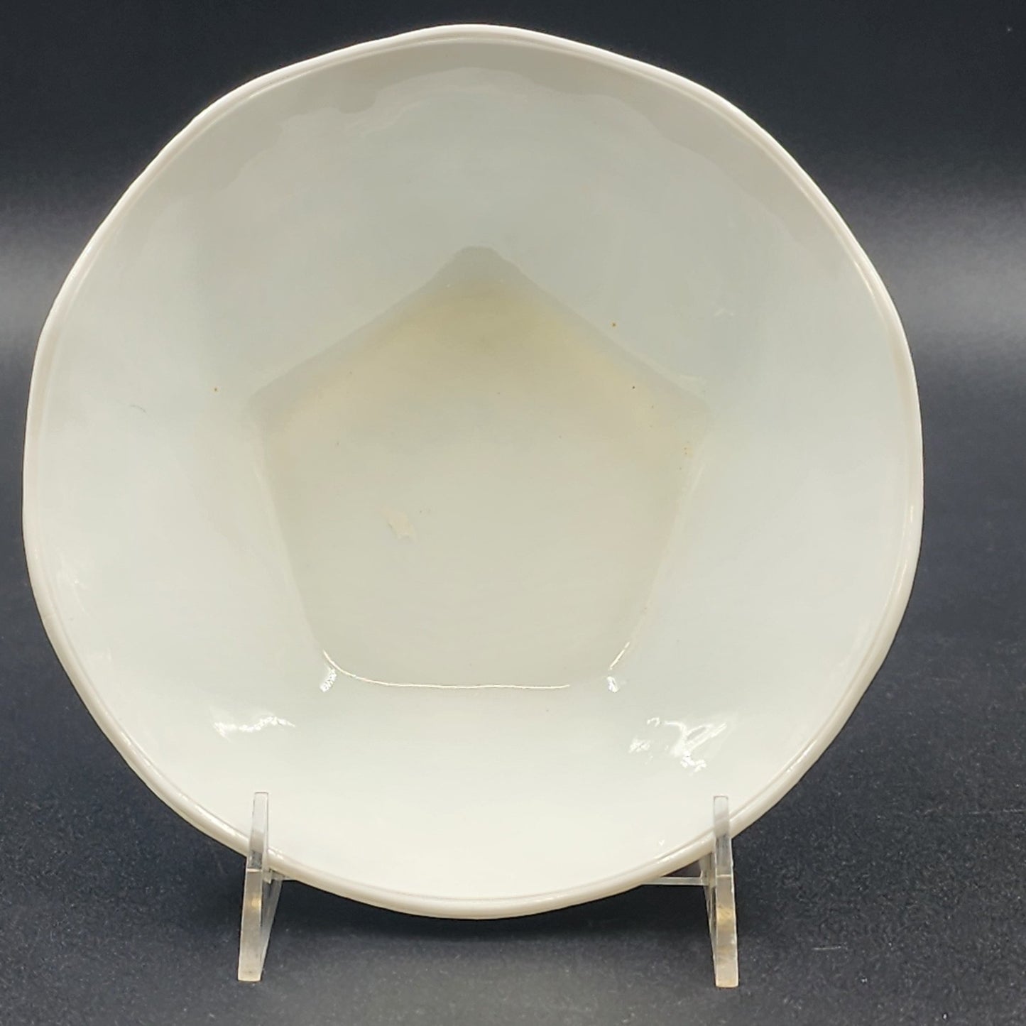 Daisy Imprinted Indiana Milk Glass Serving Bowl 5-Sided 7.5" x 2.5" MCM Vintage