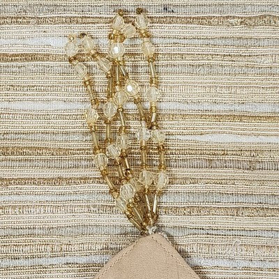 Table Runner Gold White Tradewinds Designer Collection Linen 13x72 Tapered Ends
