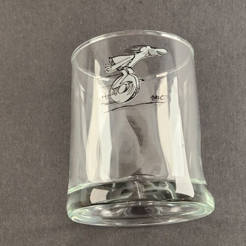 BC Comics Caveman On Rock Unicycle Drinking Glass Ice Age By Johnny Hart