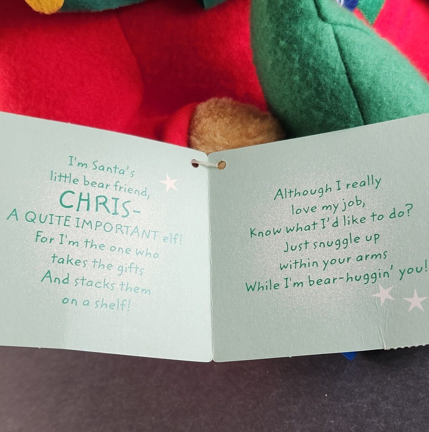 Hallmark Chris the Elf Bear Santa's Workshop #25 Stuffed Plush Teddy Bear