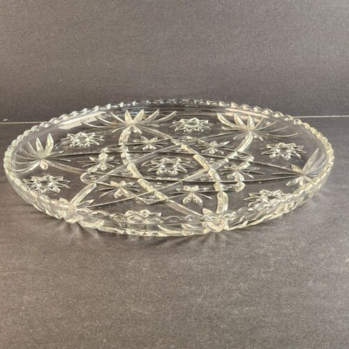 Anchor Hocking Star of David Clear Glass Large Platter 13½" Tray