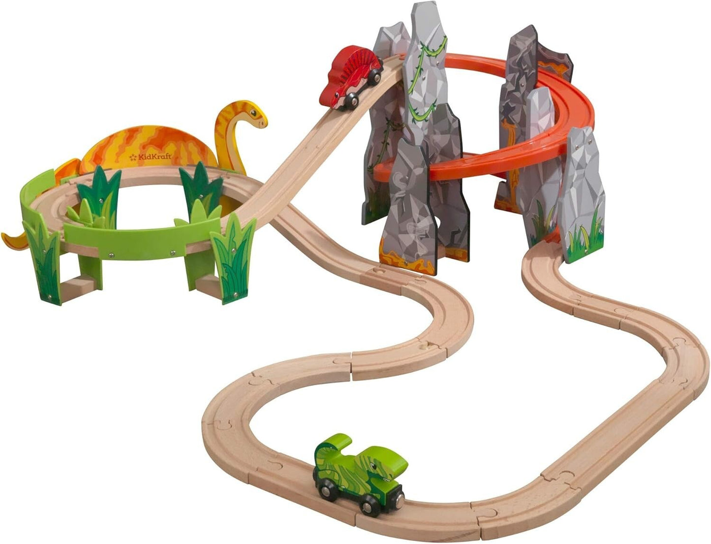 KidKraft Dino World Wooden Train Set Volcano Escape New in Box