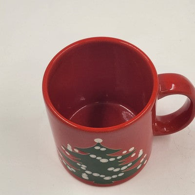 Waechtersbach Red Christmas Tree Mug 12oz West Germany Ceramic 4" Tall