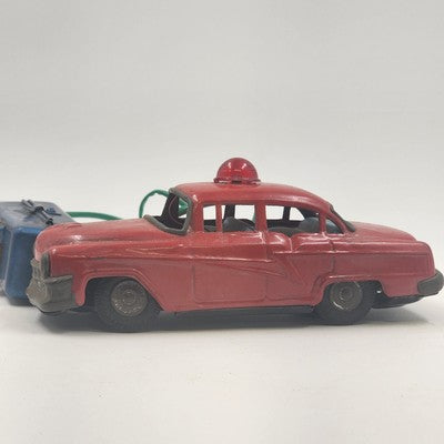 Metal Toy Police Car Red Light Electric Cable Controlled Not Working Japan 1955