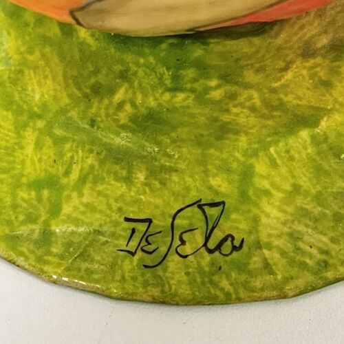 Paper Mache Ladybug Bank DeSela Pink 1960's Signed 9-1/2" Mod Groovy Turtle