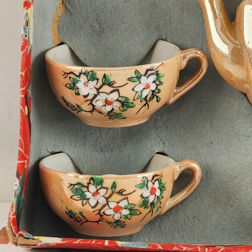 Little Hostess Toy Childs Tea Set Nagoya Japan No 600 In Box Daisy Pattern 12 Pc