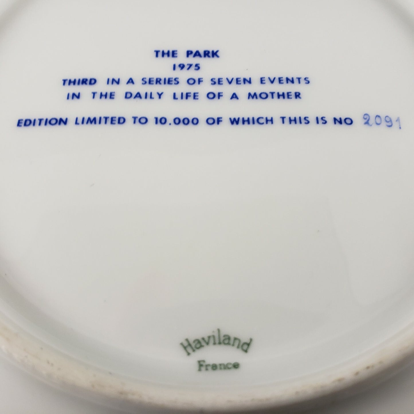 Haviland Limoges 3 Mother's Day Plates 1973 Breakfast 1974 The Wash & 1975 Park