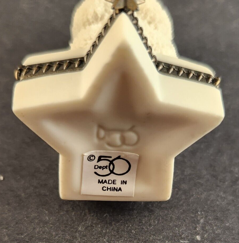 Dept 56 Snowbabies Bisque Hinged Box Sweet Dreams 68868 Retired Figurine 3"