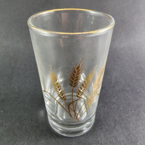 Set 4 Homer Laughlin Golden Wheat Tumblers 4 ounce Heavy Bottom Glasses 4" x 2"