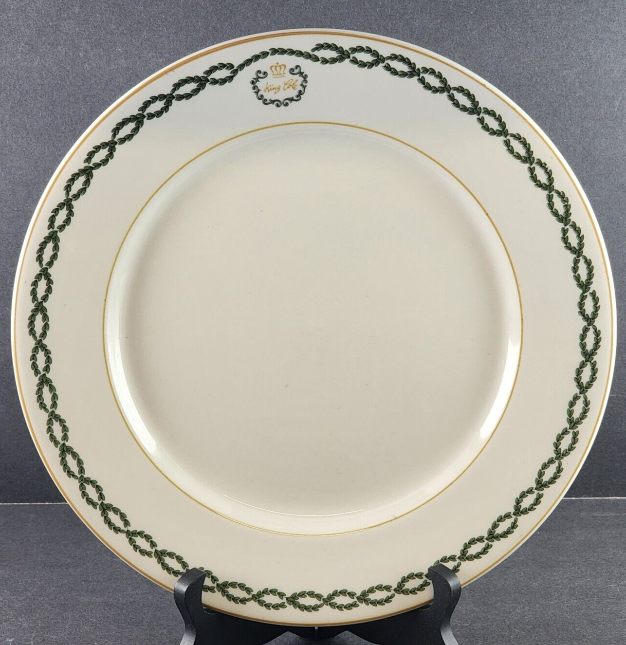 Shenango China King Cole Restaurant Dinner Plates White Green Anchor Hocking 11"