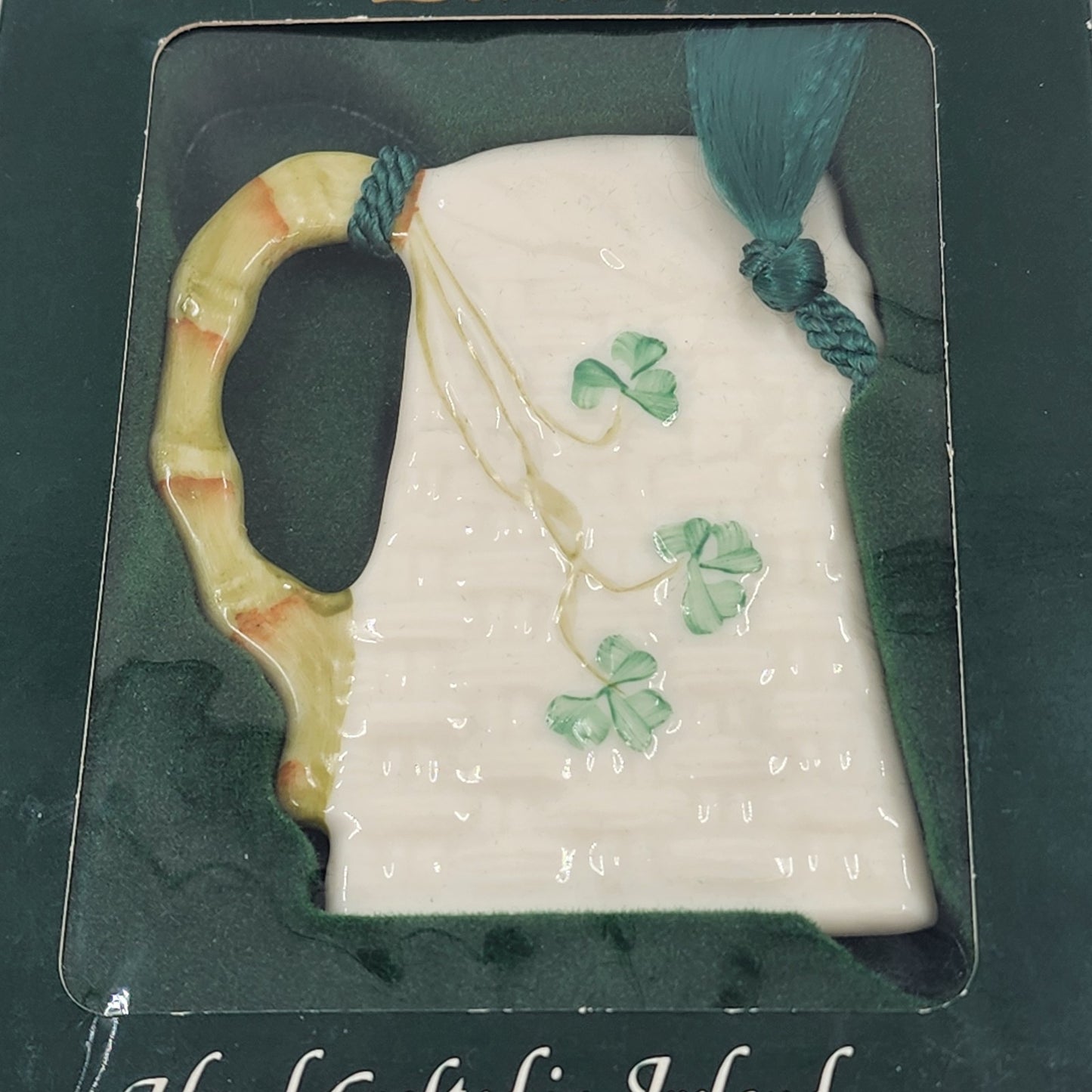 NEW Belleek Beer Stein Christmas Ornament Irish Porcelain Fine Parian China 2232