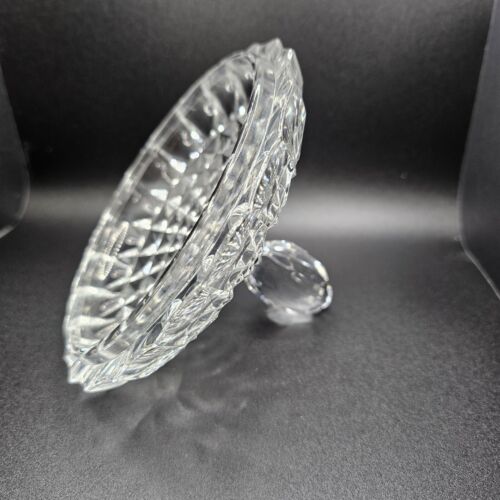 Nachtmann Crystal Bowl Covered 3 Pedestal Feet Diamond Point Pattern