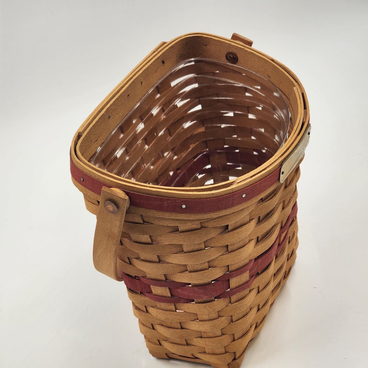 Longaberger Christmas 1998 Glad Tidings Basket Red Wall Hanger Plastic Protector
