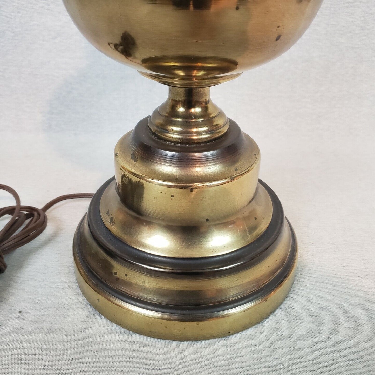 Vintage Brass Table Lamp 19" Weighted Base 3-Way Switch 9" Harp Classic