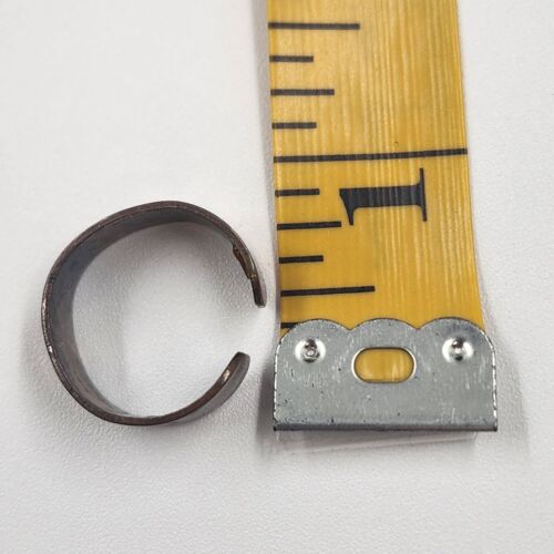 Rustic Copper Band Open Shank Ring with 5 Engraved Horseshoes for Luck