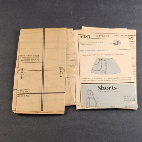 Butterick 4687 Vintage Sewing Pattern Misses Shirt Skirt Shorts and Briefs Sz 10