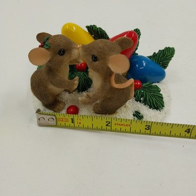 Charming Tails KISS-MAS LIGHTS Figurine 2.25" by Fitz & Floyd 87/205 Collectable